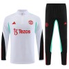 Manchester United Trainings Sweatshirt Quarter-zip 2023-24 Witte - Kids